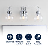 Shirley Metal/ Bubbled Glass Vanity Light
