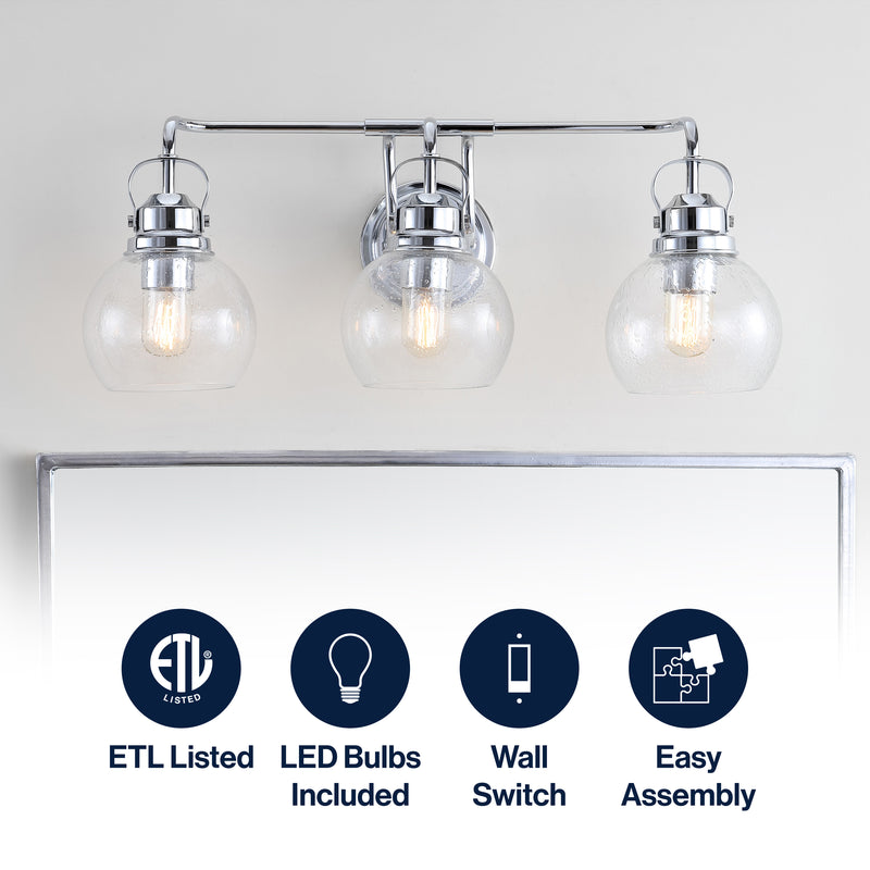 Shirley Metal/ Bubbled Glass Vanity Light