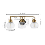 Shirley Metal/ Bubbled Glass Vanity Light