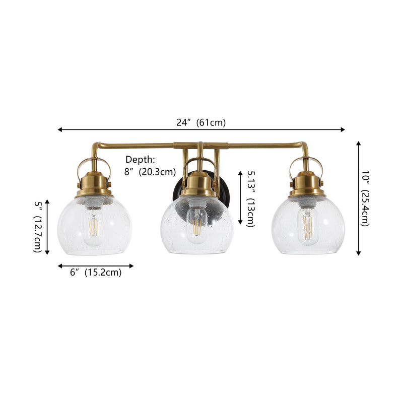 Shirley Metal/ Bubbled Glass Vanity Light