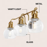 Shirley Metal/ Bubbled Glass Vanity Light