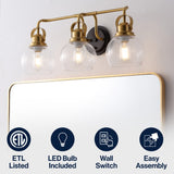 Shirley Metal/ Bubbled Glass Vanity Light