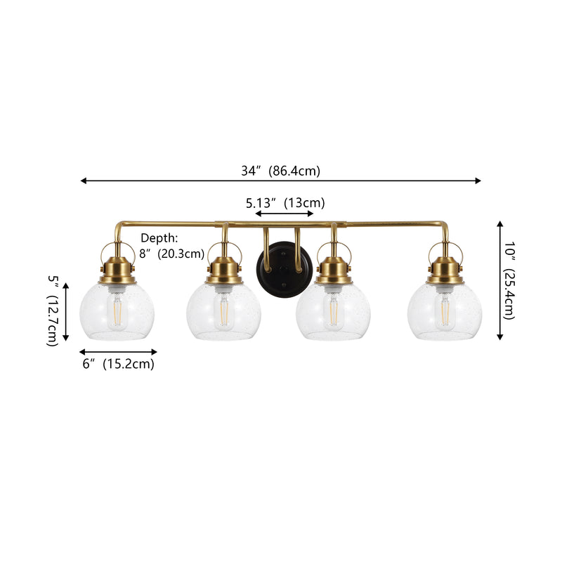 Shirley Metal/ Bubbled Glass Vanity Light