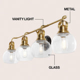 Shirley Metal/ Bubbled Glass Vanity Light