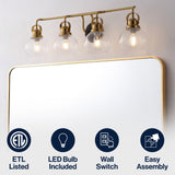 Shirley Metal/ Bubbled Glass Vanity Light