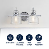 Virginia Metal/Glass LED Vanity Light