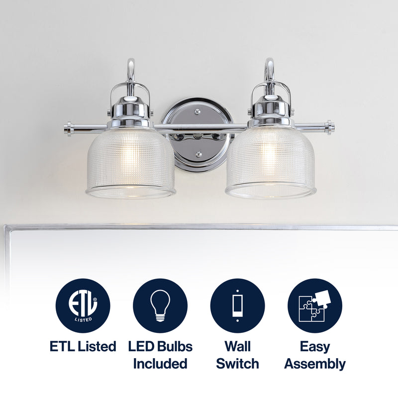 Virginia Metal/Glass LED Vanity Light