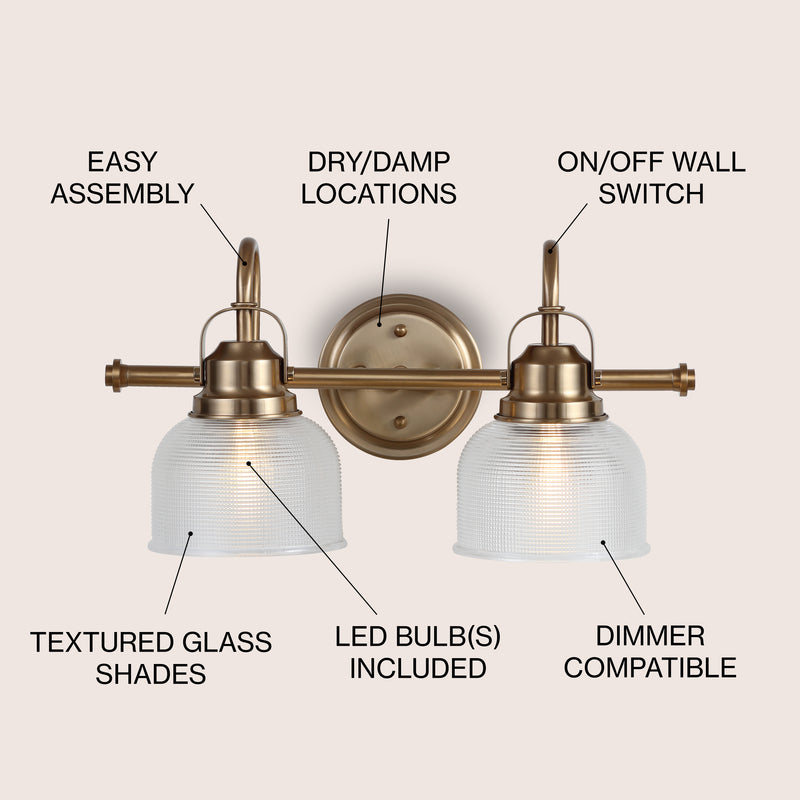 Virginia Metal/Glass LED Vanity Light