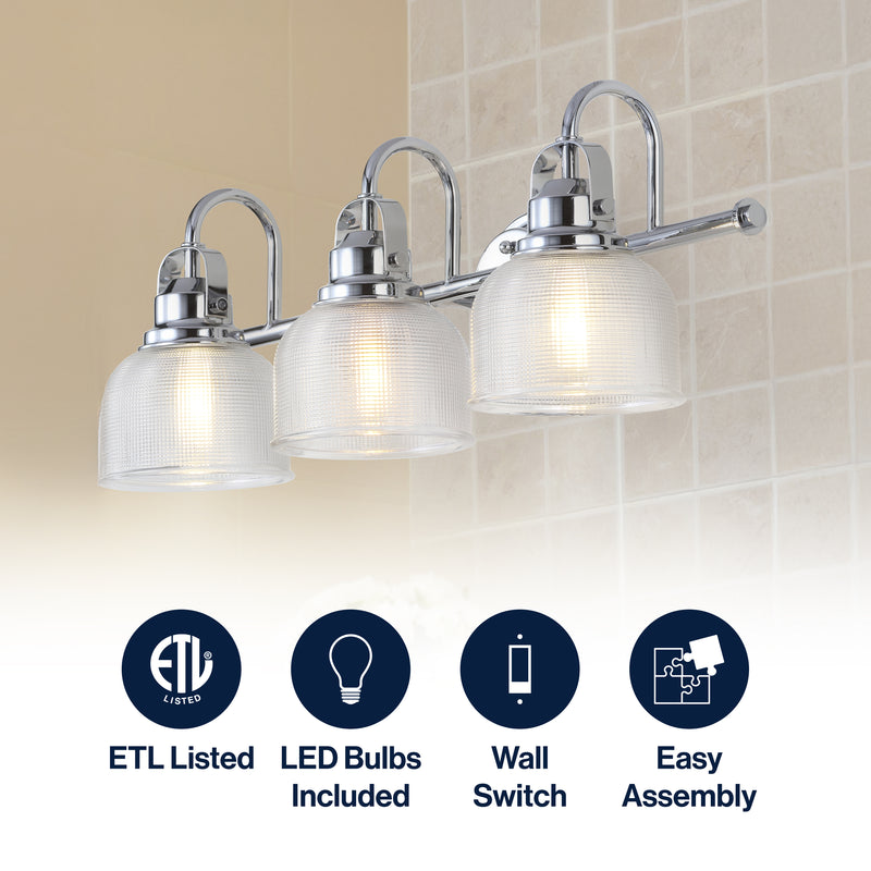 Virginia Metal/Glass LED Vanity Light