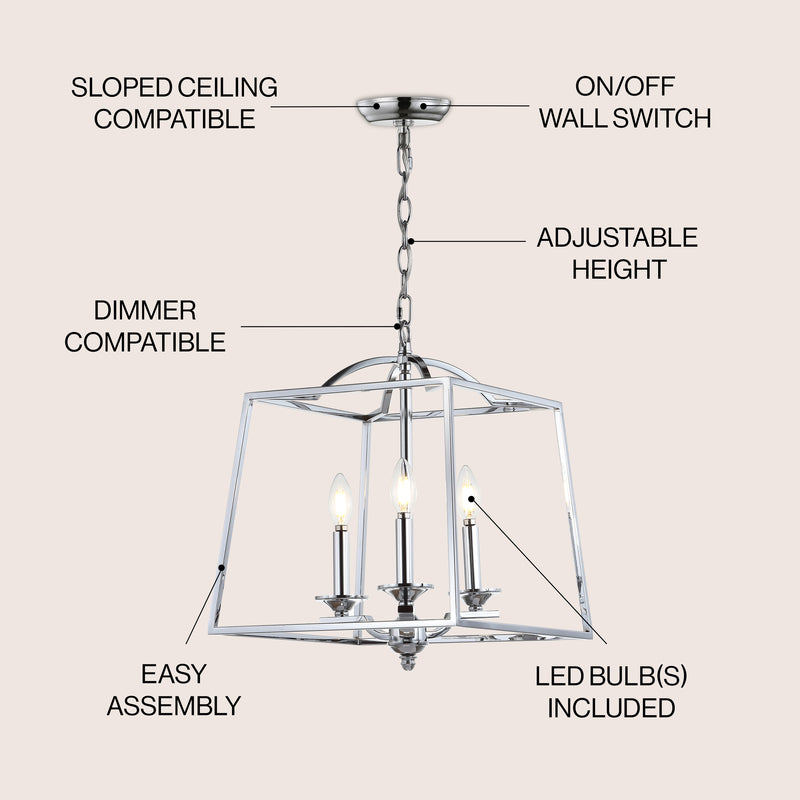 Gloria 14.5" Metal LED Pendant - JONATHAN Y