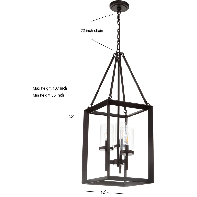 Anna 12" Metal/Glass LED Pendant - JONATHAN Y