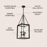 Anna 12" Metal/Glass LED Pendant - JONATHAN Y