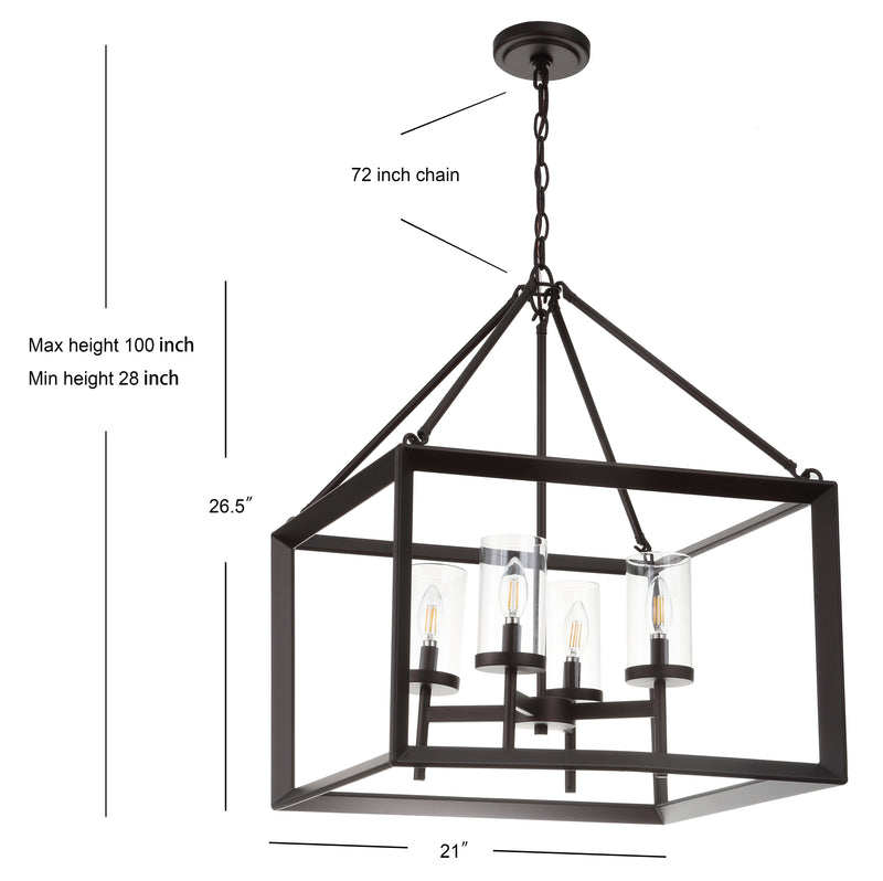 Anna 12" Metal/Glass LED Pendant - JONATHAN Y