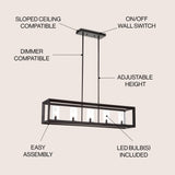 Anna 38.5" Linear Metal/Glass LED Pendant