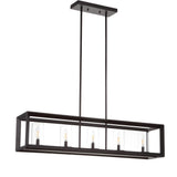 Anna 38.5" Linear Metal/Glass LED Pendant - JONATHAN Y