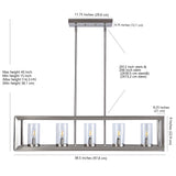 Anna 38.5" Linear Metal/Glass LED Pendant - JONATHAN Y