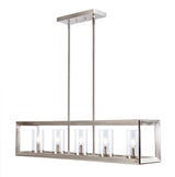 Anna 38.5" Linear Metal/Glass LED Pendant - JONATHAN Y