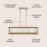 Anna 38.5" Linear Metal/Glass LED Pendant