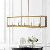 Anna 38.5" Linear Metal/Glass LED Pendant