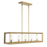 Anna 38.5" Linear Metal/Glass LED Pendant