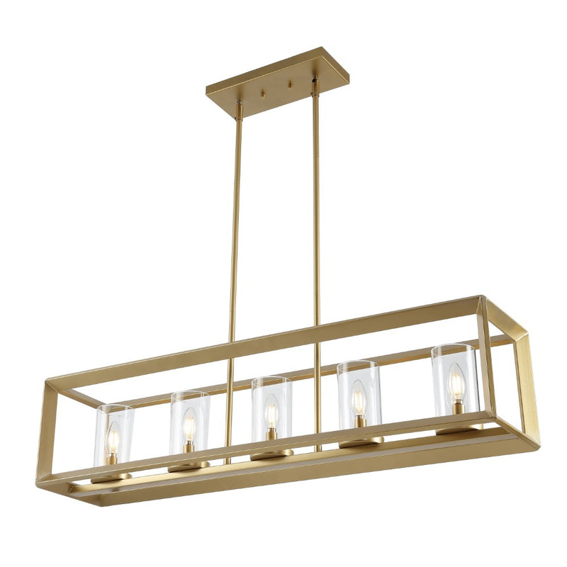 Anna 38.5" Linear Metal/Glass LED Pendant