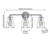 Evelyn Metal Vanity Light Chrome / 3-Light – DIM