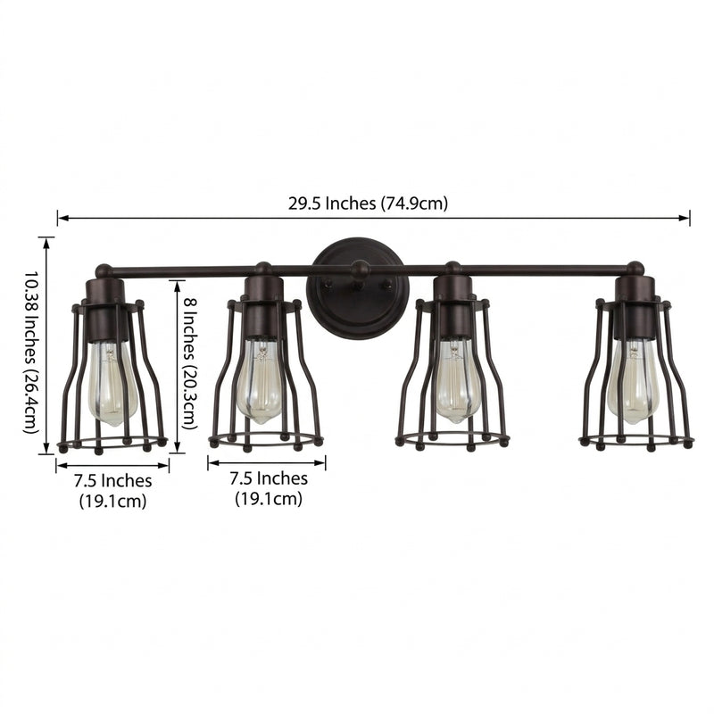 Evelyn Metal Vanity Light Oil Rubbed Bronze / 4-Light – DIM