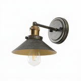 July Metal Shade Sconce Rustic Dark Gray/Brass Gold / 1 Socket – OFF