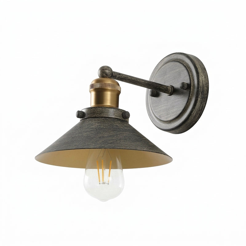 July Metal Shade Sconce Rustic Dark Gray/Brass Gold / 1 Socket – OFF