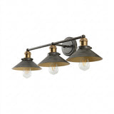 July Metal Shade Sconce Rustic Dark Gray/Brass Gold / 3 Sockets – OFF