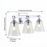 Marion Hurricane Metal/Glass Vanity Chrome / 3-Light – DIM