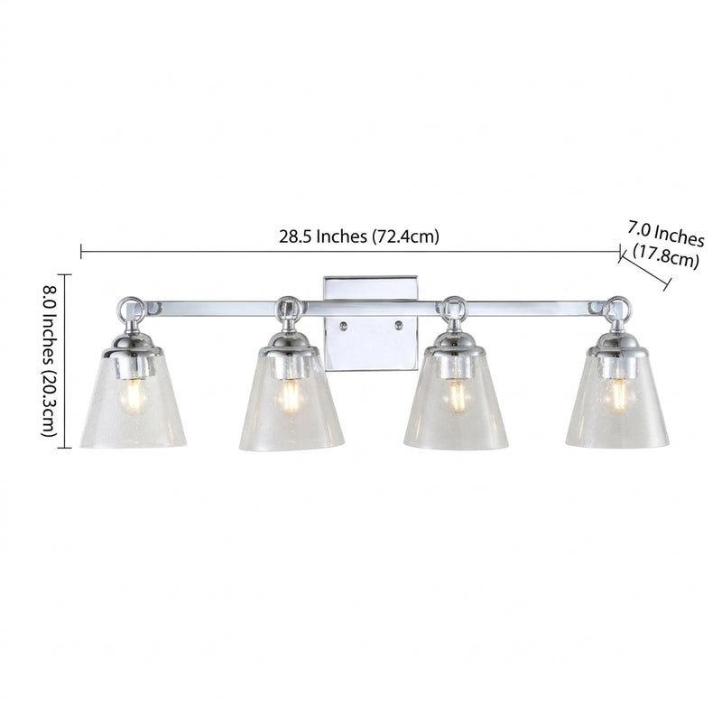 Marion Hurricane Metal/Glass Vanity Chrome / 4-Light – DIM