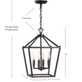 Pagoda Lantern Metal LED Pendant - JONATHAN Y