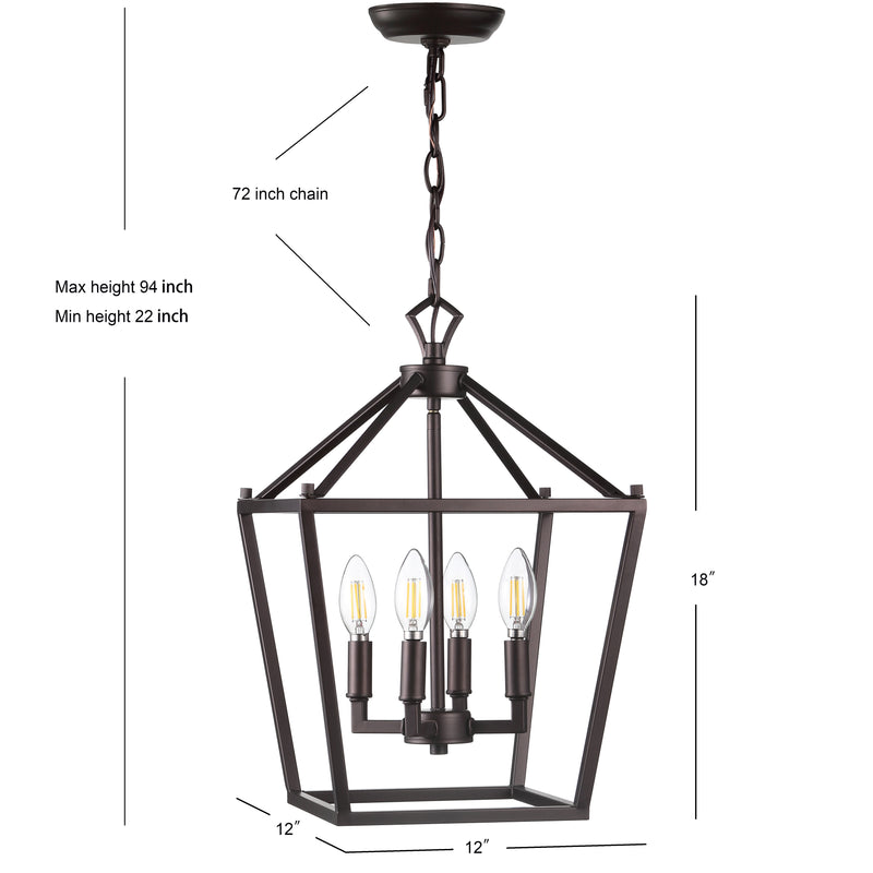 Pagoda Lantern Metal LED Pendant - JONATHAN Y