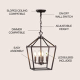 Pagoda Lantern Metal LED Pendant