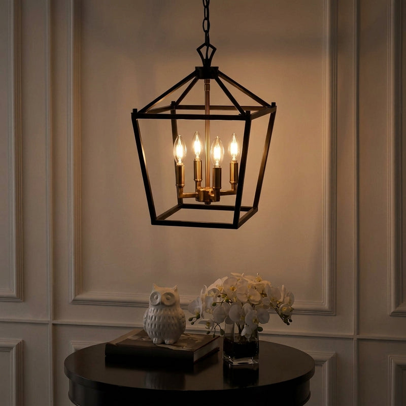 Pagoda Lantern Metal LED Pendant Oil Rubbed Bronze/Brass Gold / 12" – AI-ON