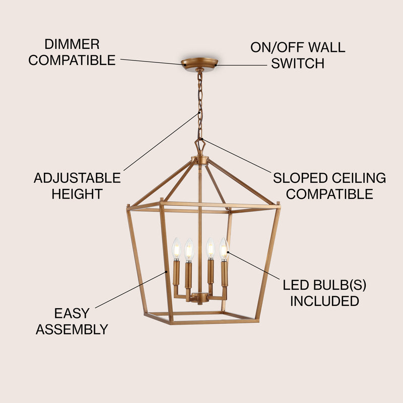 Pagoda Lantern Metal LED Pendant