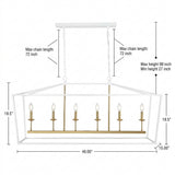 Pagoda Lantern Metal LED Pendant White/Brass Gold / 49" – DIM