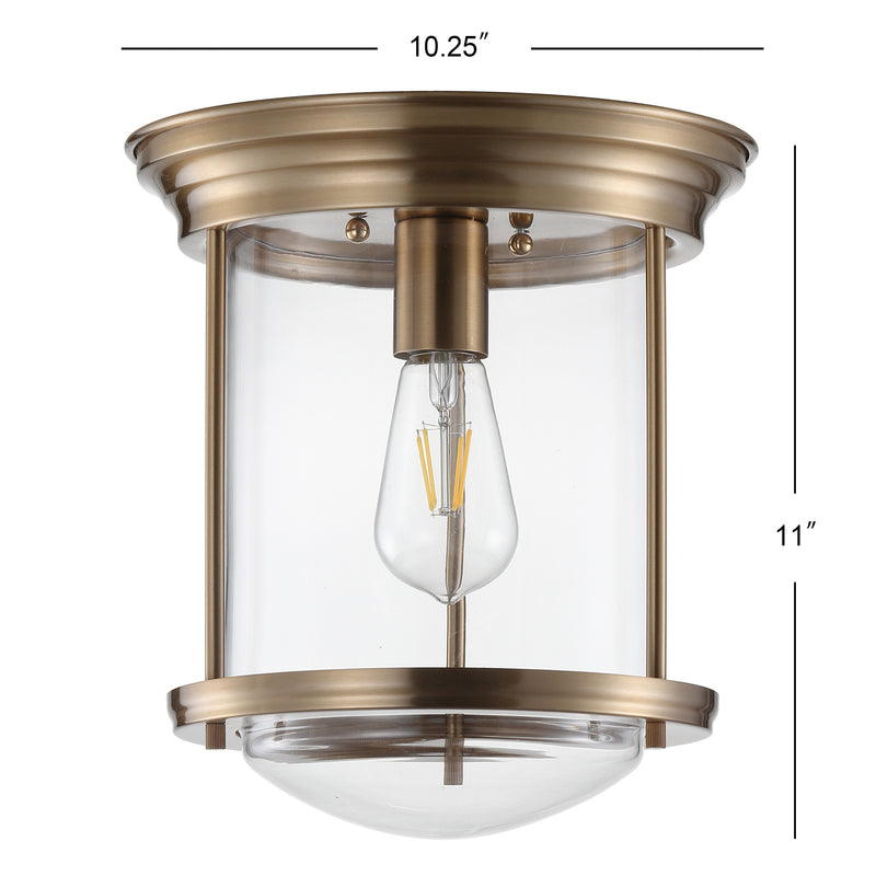 Savannah 10.25" Metal/Glass LED Flush Mount - JONATHAN Y