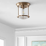Savannah 10.25" Metal/Glass LED Flush Mount - JONATHAN Y