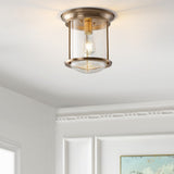 Savannah 10.25" Metal/Glass LED Flush Mount - JONATHAN Y