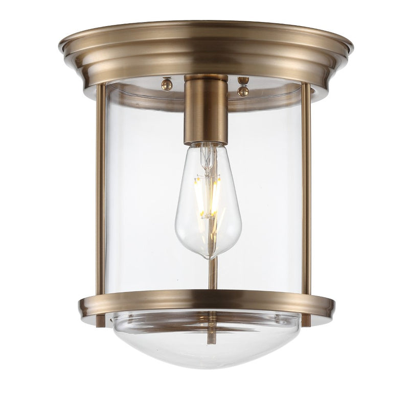 Savannah 10.25" Metal/Glass LED Flush Mount - JONATHAN Y