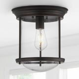 Savannah 10.25" Metal/Glass LED Flush Mount - JONATHAN Y
