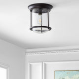 Savannah 10.25" Metal/Glass LED Flush Mount - JONATHAN Y