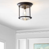Savannah 10.25" Metal/Glass LED Flush Mount - JONATHAN Y