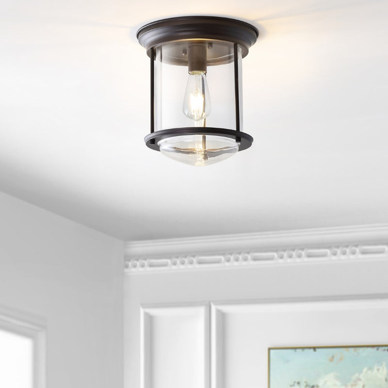 Savannah 10.25" Metal/Glass LED Flush Mount - JONATHAN Y