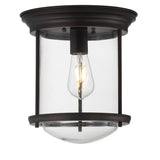 Savannah 10.25" Metal/Glass LED Flush Mount - JONATHAN Y