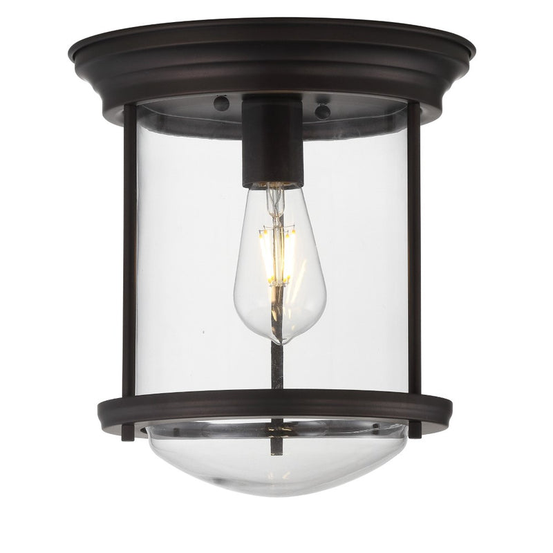 Savannah 10.25" Metal/Glass LED Flush Mount - JONATHAN Y