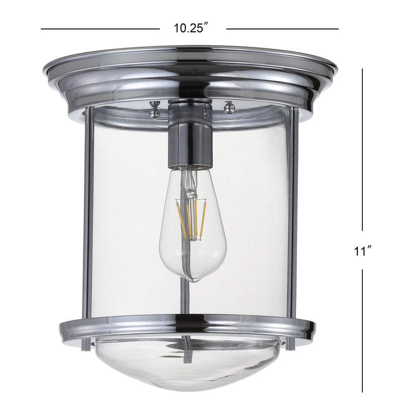 Savannah 10.25" Metal/Glass LED Flush Mount - JONATHAN Y