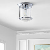 Savannah 10.25" Metal/Glass LED Flush Mount - JONATHAN Y